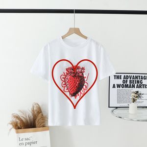 Ganny Tshirt Womens Designer T-shirt Impressão de cereja de cerejeira solta pescoço de manga curta Tops casuais de algodão 2024 Tees de verão y2k streetwear vz1s