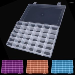 Storage Bottles Adjustable 36 Compartment Plastic Box Jewelry Earring Case Tablet Container