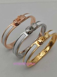 Top Edition Hrms Designer New Enamel Bracelet Narrow Version Kelly Colored Rose Gold Couple Fashion Versatile Jewelry Original 1to1 with Box