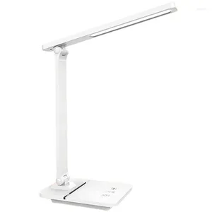 Table Lamps Promotion! LED Desk Lamp 14W Eye-Caring With Phone Stand 3 Color Modes 800 Lumens Stepless Dimming Press Cont