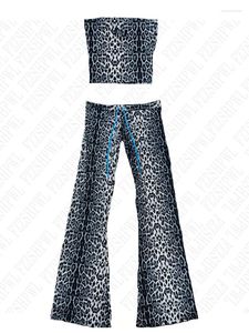 Pantaloni da donna punk casual streetwear vintage harajuku hip hop sexy leopard tube top tubita gotico ragazza emo americana rock y2k