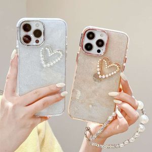Glitter simples adequado para iPhone 15 Promax Love Huawei Mate50/60Pro transparente P60/40 Case