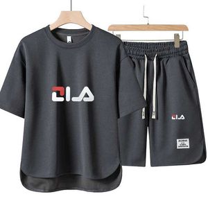 Men's Tracksuits Summer Mens Sets Fashion Korean Tracksuit Men Short Slve T Shirts+sport Shorts Suit Men Casual Men Clothing Mens Joggers Sets Y240508