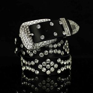 Mode Luxusdesigner Super glitzernd Diamant Zirkon Kristallledergürtel für Frau 110 cm 3 6ft 227J