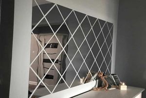 173258pcs Diy 3D Espelho adesivos de parede Diamantes Triangles acrílico Espelho de parede para crianças Sala de estar Decoração de casa Decor6360235