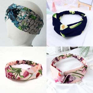 Designer Headbands 100% Silk Cross Elastic Women Headband Girls Hairbands Scarf Hair Accessories Gifts Retro Turban Headwraps Flowers Hummingbird Orchid