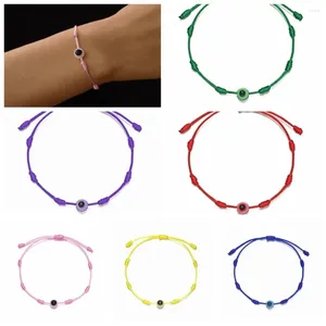 Braccialetti fascino geometrici occhi blu occhi fatti a mano bracciale resina demone eye hey hand corda regolabile cera intrecciata intrecciata