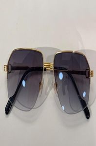 Altın Gri Gölgeli Pilot Güneş Gözlüğü Sunnies 0285 Erkekler Moda Güneş Gözlükleri Yarım Çerçeve Kutu2179927