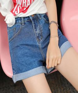 Shorts Women039S Summer 2019 Ny koreansk lös passform Student Veratile Chic White Wide Leg Slim High midje Jeans Pants3682025