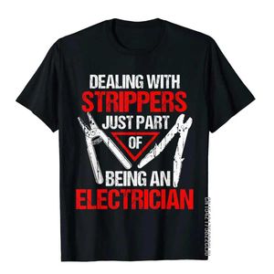 Men's T-Shirts Interesting electrician T-shirt designer printed on cotton mens T-shirts for interacting with strippers d240509
