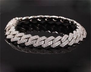 New Arrival personalized Gold Bling Diamond Mens Cuban Link Chain Bracelet Iced Out Cubic Zirconia Curb Wristband Chains Jewelry G5190002