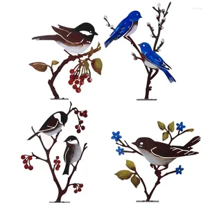 Garden Decorations Y1UU Outdoor Bird Yard Art Standing Metal Lawn Ornaments For Home Porch