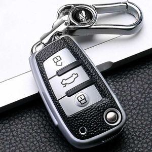 Автомобильный ключ кожаный стиль Car Direte Key Cover для Audi A1 A3 A4 8P 8L 8V A5 B6 B7 A6 A7 C5 C6 Q3 Q5 Q7 4F S3 S4 S6 RS3 TT Shell FOB T240509