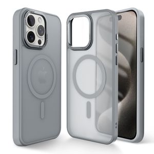 Capa de telefone magnética para iPhone 14 15 13 12 Pro Max máximo de textura fosca fosca fosca