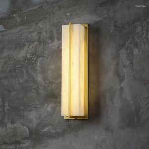 Vägglampa marmor koppar kinesisk stil vardagsrum modern minimalistisk gång dekoration sovrum sängplats