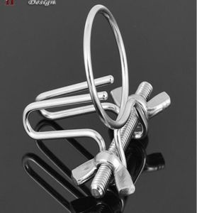 High Quality Adjustable Male Stainless Steel Urethral Sounding Stretching Stimulate Penis Plug With Cockring Device Adults BDSM Sex Toy 6478145077