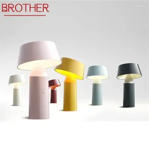 Bordslampor Brother Modern Lamp Creative LED Cordless Decorative for HomeChargeble Desk Light