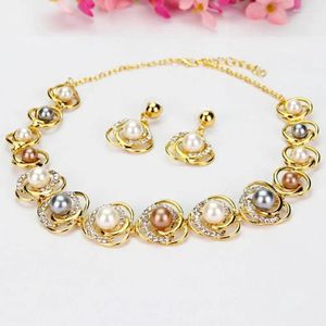 Orecchini di collana set orecchini eleganti perle finte perle di strass per matrimoni perciosca