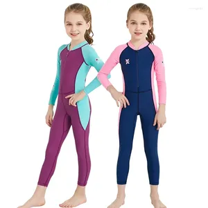 Costumi da bagno femminile abita da immersione all'aperto per bambini estate a maniche lunghe da bagno a maniche lunghe UPF50 Anti-Sunburn Quick Essicking Boys and Girls che nuotano