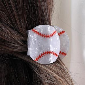 Клипсы для волос бейсбольный дизайн акриловый когти для девочек и женщин безопасно держать хвостики.