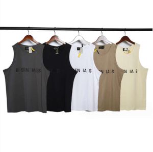 ESS Mens Tank Top T Shirt Trend Brand Three-dimensional Lettering Pure Cotton Lady Sports Casual Loose High Street Sleeveless Vest Top EU Size S-XL High Quality 7784366