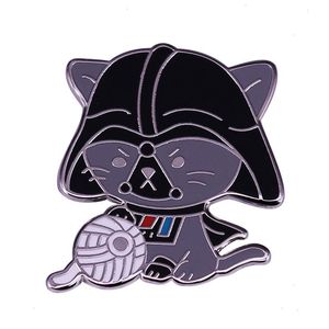 Каваи в шляпе DAS Cat Hard Emamel Pin Cartoon Black Kitty Brooch Decor Decor Fashion Lapel Pins Direwry подарок