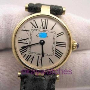 Crattre Designer Högkvalitativa klockor måste de 18K Gold Vermeil Quartz Watch med origrem med originalbox