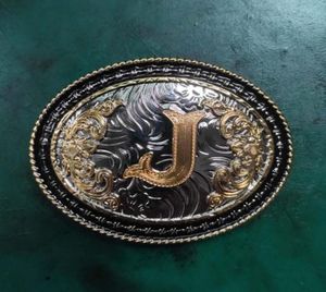 Golden J Letter Belt Bluckle Western Metal Kowbojki dla mężczyzn Fit Fit szerokości 4 cm pasy dżinsowe Head6359238