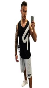 Marka bez bólu bez zysku odzież kulturystyka Stringer Gyms Tank Top Men Fitness Singlet Bawełniany rękaw