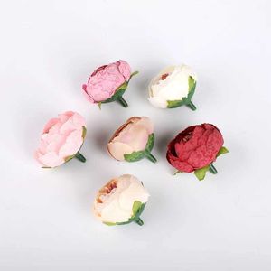 Decorative Flowers Wreaths 10 Pieces Artificial Flowers Small Tea Roses Head Fake Diy Gifts Candy Box Home Decoration Accessories Wedding Bridal Clearance