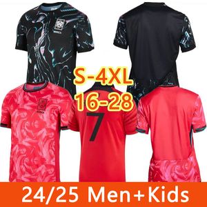 Kor Maglie della Corea del Sud 2024/2025 Son Home and Away Jersey Heung-Min Lee Kang-in Cho Gue-Sung Kim Min-Jae Hee-Chan Hwang Versione per i giocatori Kit per bambini