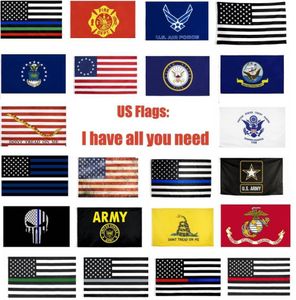 USA Flagi US Army Banner Marine Corp Navy Besty Ross Flag Don't Stąpaj na Me Flags Thin xxx Line Flag EEB58226354679