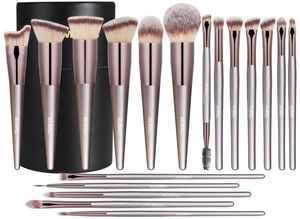 BSMALL makeup brush set 18 pieces of advanced synthetic foundation powder concealer eye shadow blush makeup brush champagne gold 4415418