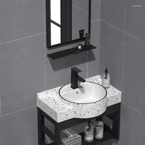 Bathroom Sink Faucets Small Apartment Wall-Mounted Ceramic Basin Narrow Edge Waterproof