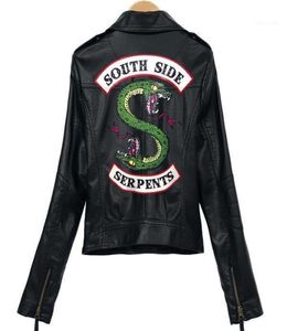 Women039S Jackets 2021 Riverdale PU Tryckt logotyp Southside Serpents Women Streetwear Leather Jacket1871566
