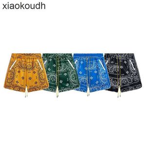 Rhude High -End -Designer -Shorts für Chaopai Micro Ethnic Cashew Casual Quick Shorts für Männer und Frauen High Street Beach Elastic Capris mit 1: 1 Original -Labels