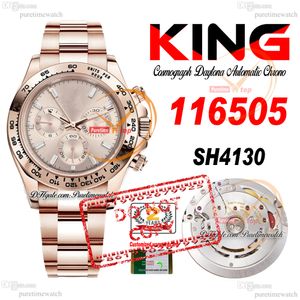 Продажа 116505 SA4130 Автоматический хронограф мужские часы короля короля розового золота шампанское бриллианты набор 904L Oystesteel Bracelet 72H Power Reserve Super Edition Purtime Ptrx