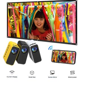 Projektorer YT500 LED Mobile Video Mini Projector Home Theatre Media Player Childrens Gift Cinema Cable Multi Screen Projector J0509