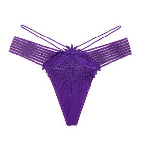 Ice Silk Panties Transparent broderade bekväma japanska kvinnor G-sträng triangel korta byxor dam underkläder thong trosor sexiga mesh trosor kvinnliga kläder