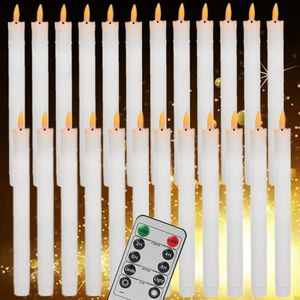 Flamelös elfenbensavsmalnande ljus som flimrar med 10 Key Remote LED varma 3D Wick Light Window Christmas Home Wedding Decor 240430