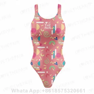 Swimwear femminile Love The Pain Women One Piece Abbandiera Raceback Allenamento Sports Bikini Slim Spilsuit Monokini Mujer