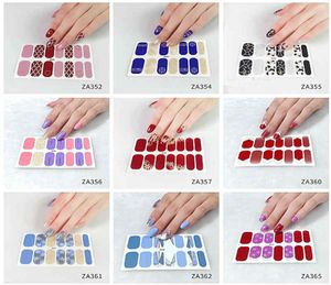 Mode 14 tips Nagelklistermärken 3D Guld Stamping Vintage False Nails Sticker Decals for Women Girls2848399