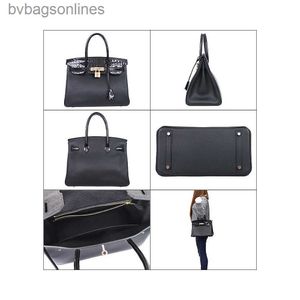 Original 1: 1 Hremms Handgjorda väskor Designer Lyxvarumärken för kvinnor Bag handväska Special Birkkis Touch 30cm Crocodile Leather Bag