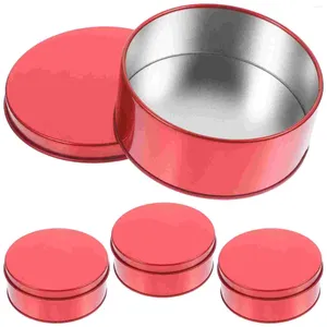 Garrafas de armazenamento 4 PCs Munchies Crackers Biscuit Box Candy Christmas Cookie Tins Gift Metal Metal Small Lids Giving