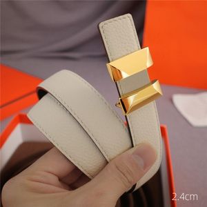 Fashion Men Women Solid Belt Womens Genuine Leather Gold Buckle Designer Cowhide Belts For Lady Luxurys Brand Letter Waistband 5 Colors 253Z