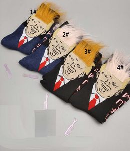 Женщины мужчины Трампа Носки для экипажа желтые волосы Смешные мультфильмы спортивные носки чулки хип -хоп носка уличная одежда с подарком Comb 8607013