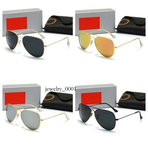 Designer aviator 3025r Sunglasses for Men Rale Ban glasses Woman UV400 Protection Shades Real Glass Lens Gold Metal Frame Driving Fishing Sunnies with Original 1060