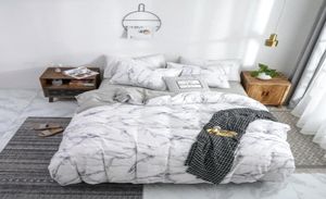 100 Cotton Duvet Cover Set Fashion Marble White Women Girls Home Bedclothes Soft Bedding Comforter Cover Twin Queen King Size 2101257819