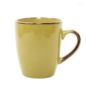 Tazze creative bordo in oro manico in oro in ceramica tè succo di tè bevanda C tazza di latte per colazione