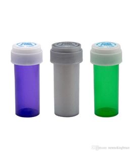 Akrylplastlagring Stash Jar 13 Dram Push Down Turn Vial Container Pill Pill Box Herb Container Rökning Accessory3535337